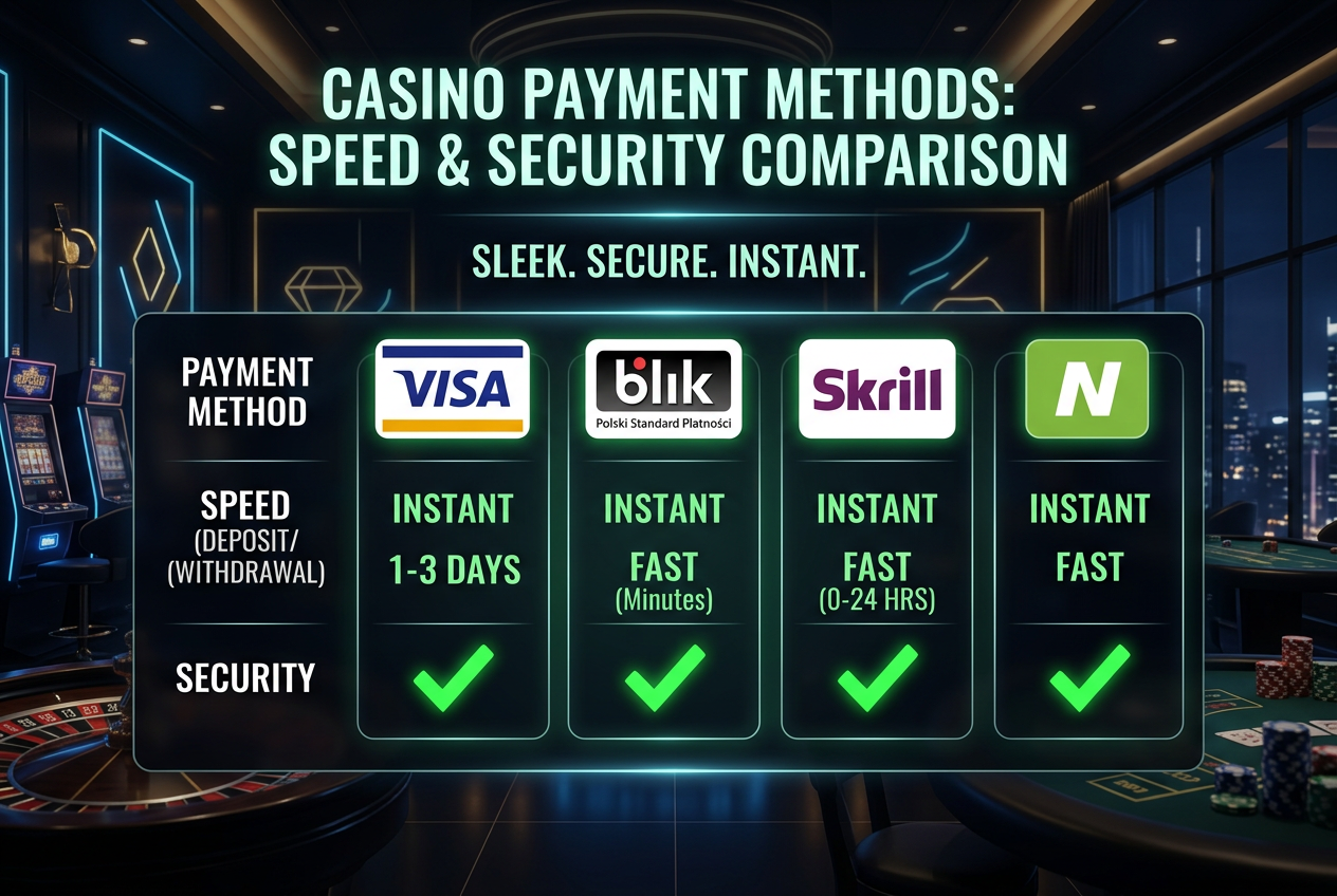 Porównanie metod płatności w kasynach online Skrill Blik Visa Crypto